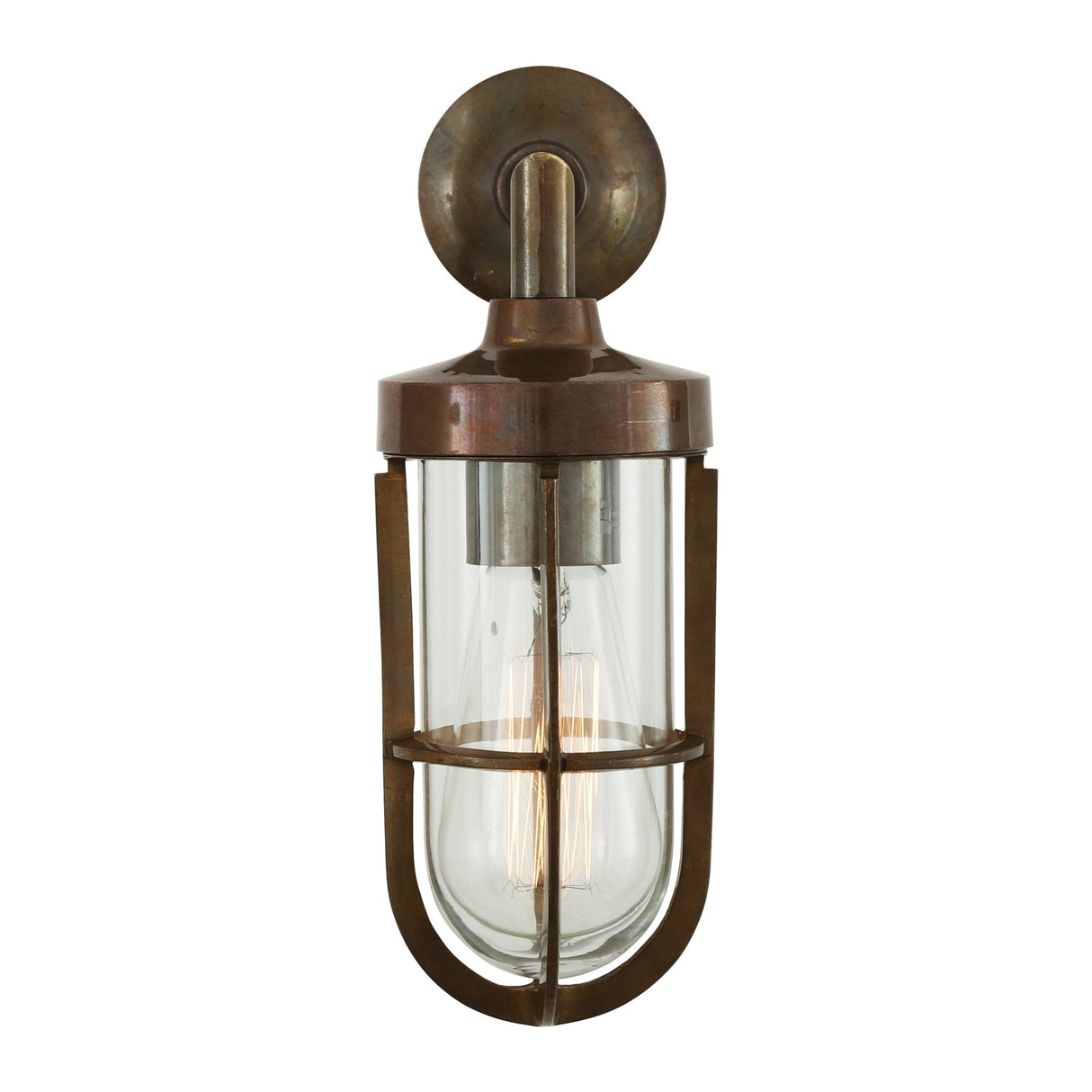 Antique Brass Cladach Sconce with Clear Glass Shade