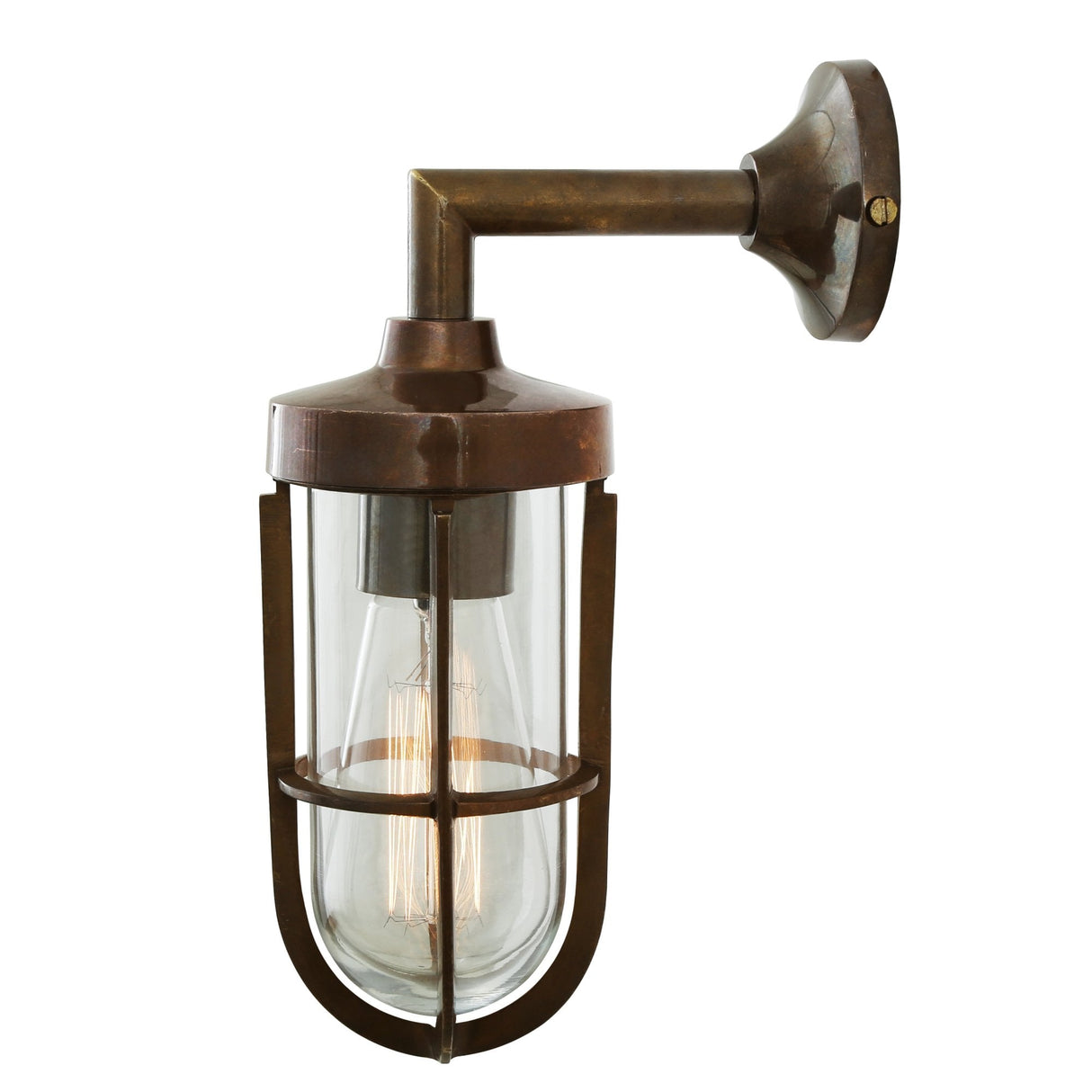 Antique Brass Cladach Sconce with Clear Glass Shade