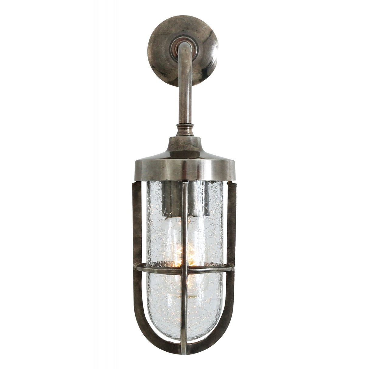 Sleek Industrial Indoor Wall Light with Elegant Glass Shade