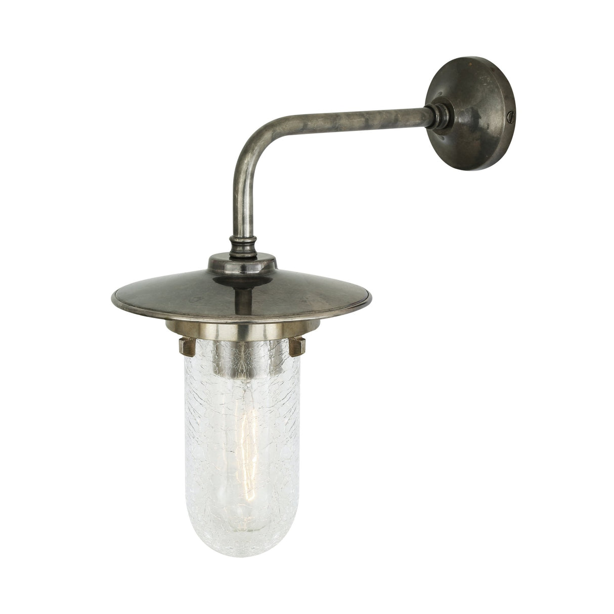 Florin Industrial Brass and Glass Wall Light
