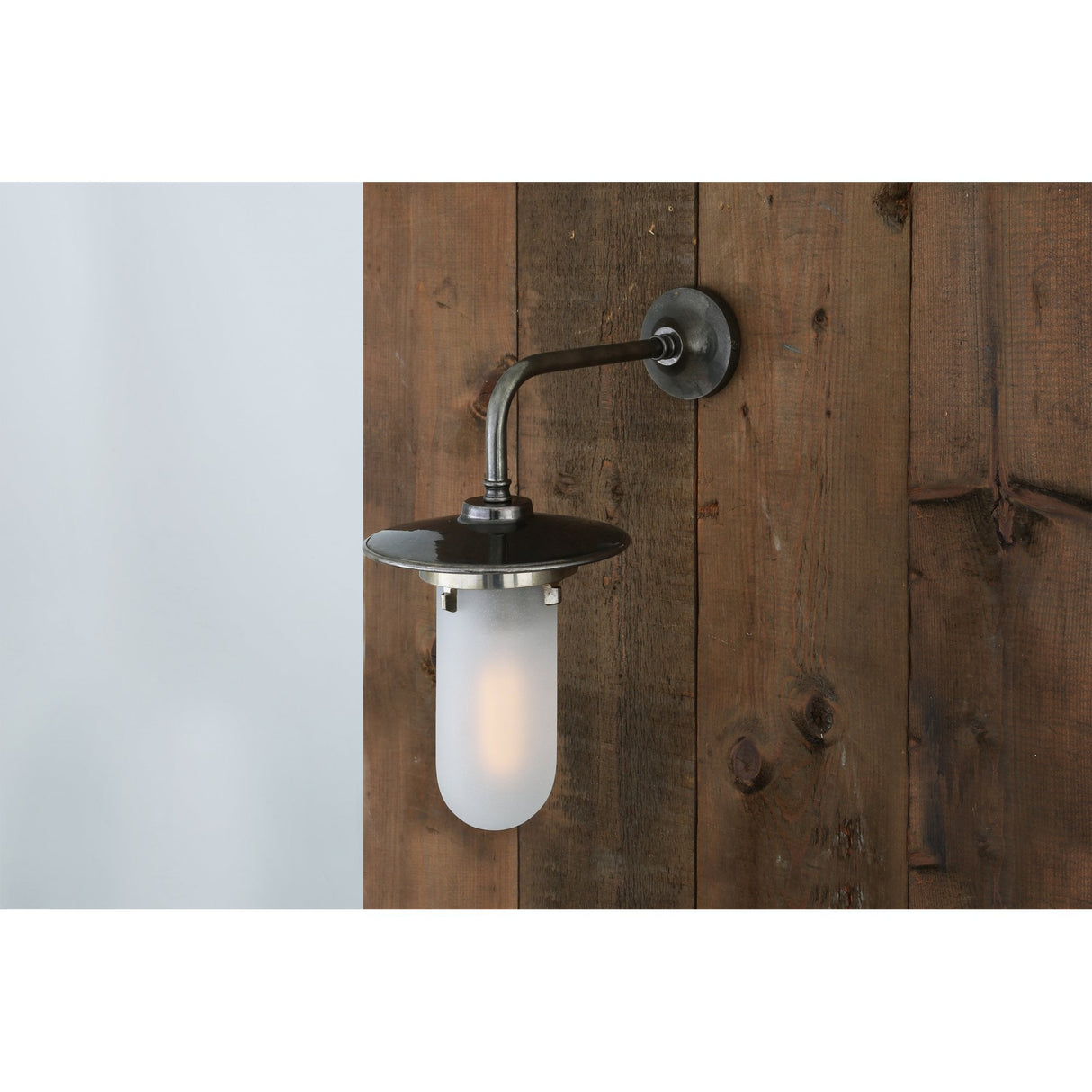 Florin Industrial Brass and Glass Wall Light