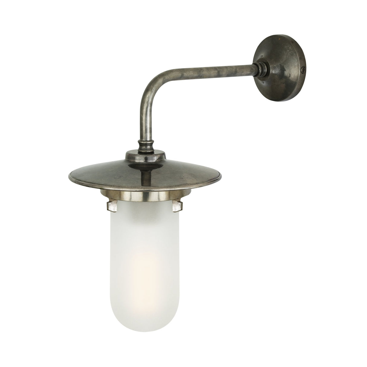 Florin Industrial Brass and Glass Wall Light
