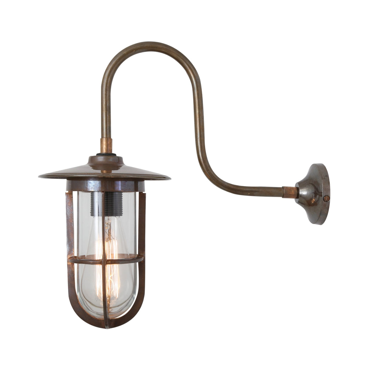Elegant Brass & Glass Industrial Wall Fixture