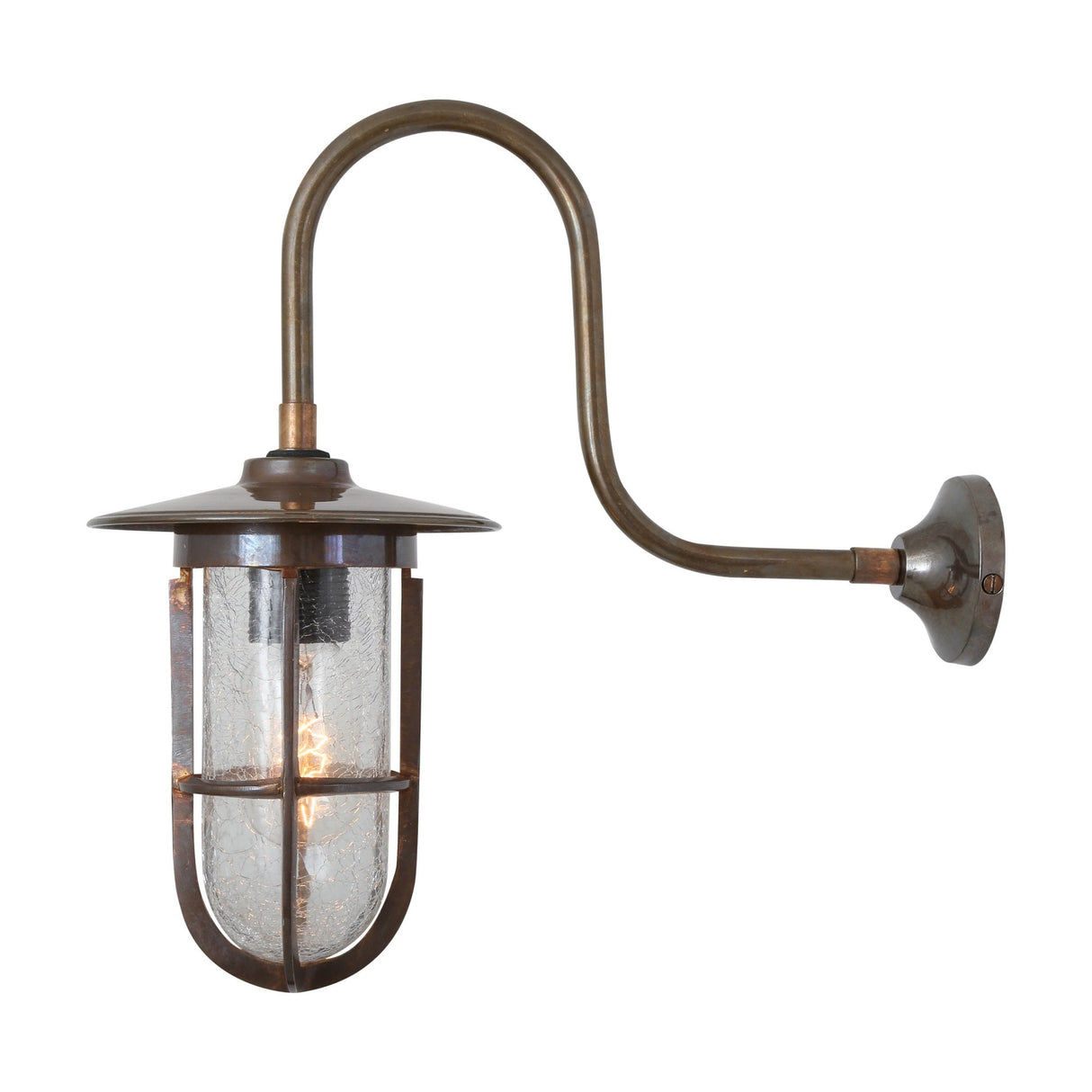 Elegant Brass & Glass Industrial Wall Fixture
