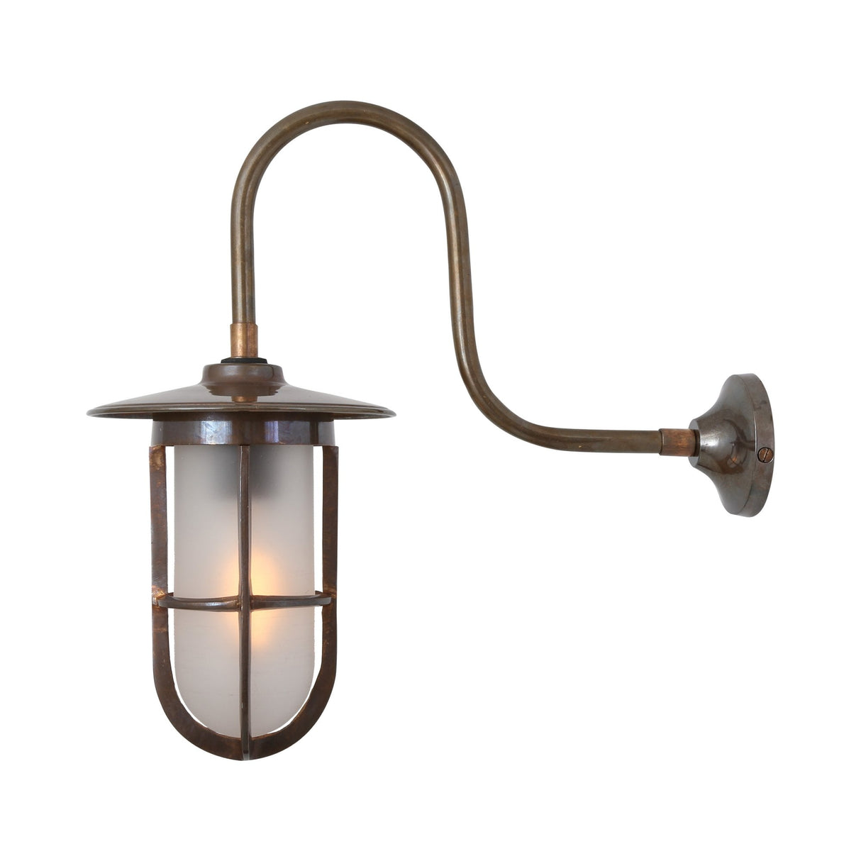 Elegant Brass & Glass Industrial Wall Fixture