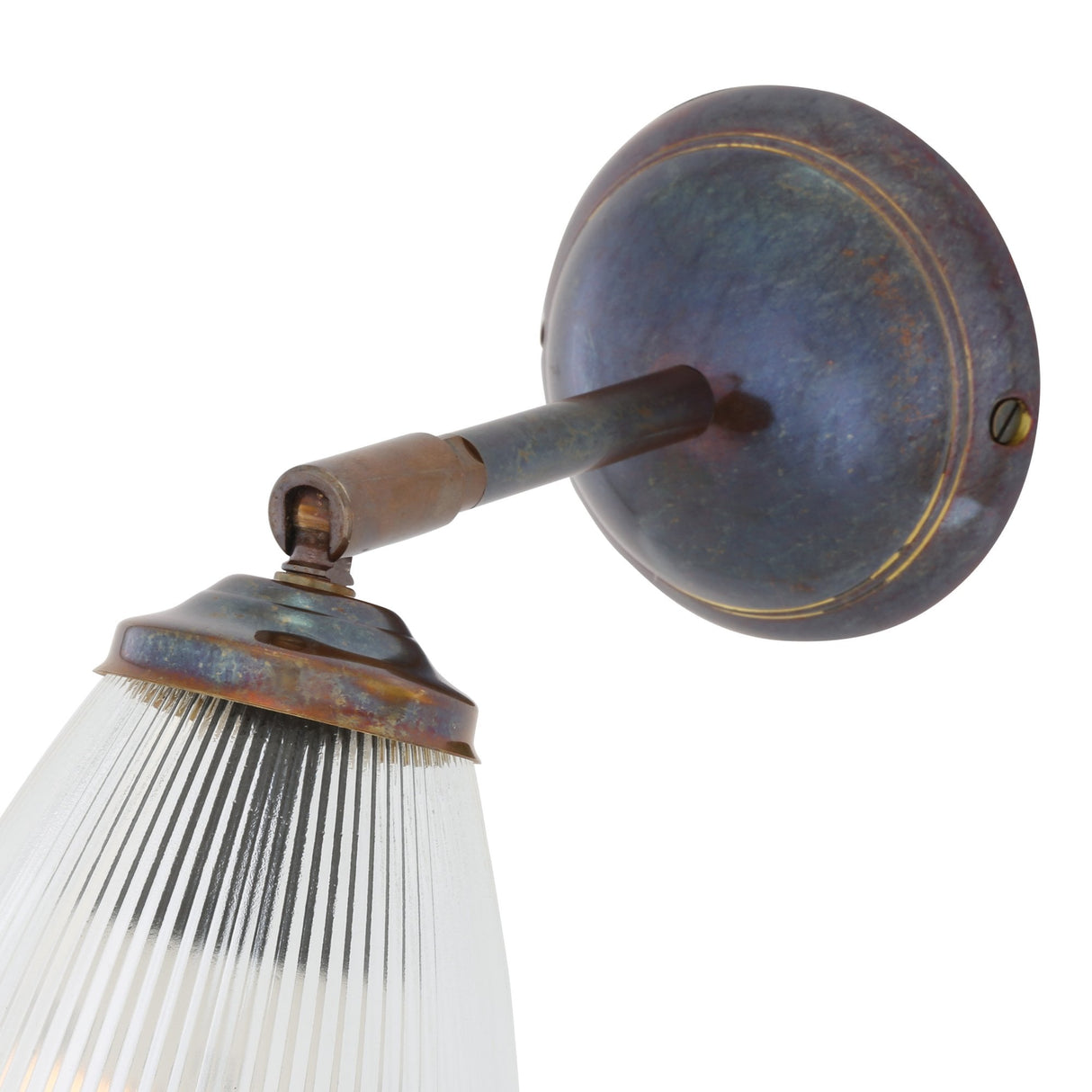 Vintage Brass Holophane Wall Light