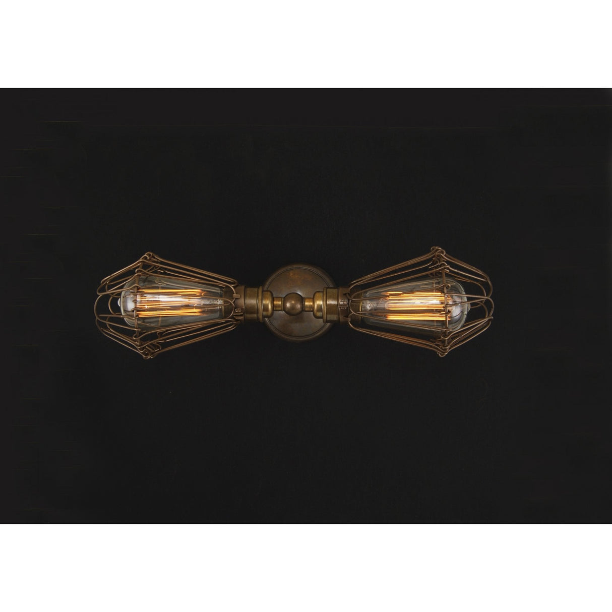 Praia Vintage Industrial Double Cage Wall Sconce