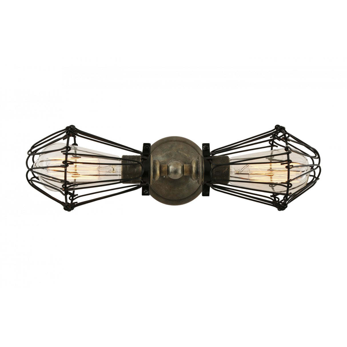 Praia Vintage Industrial Double Cage Wall Sconce