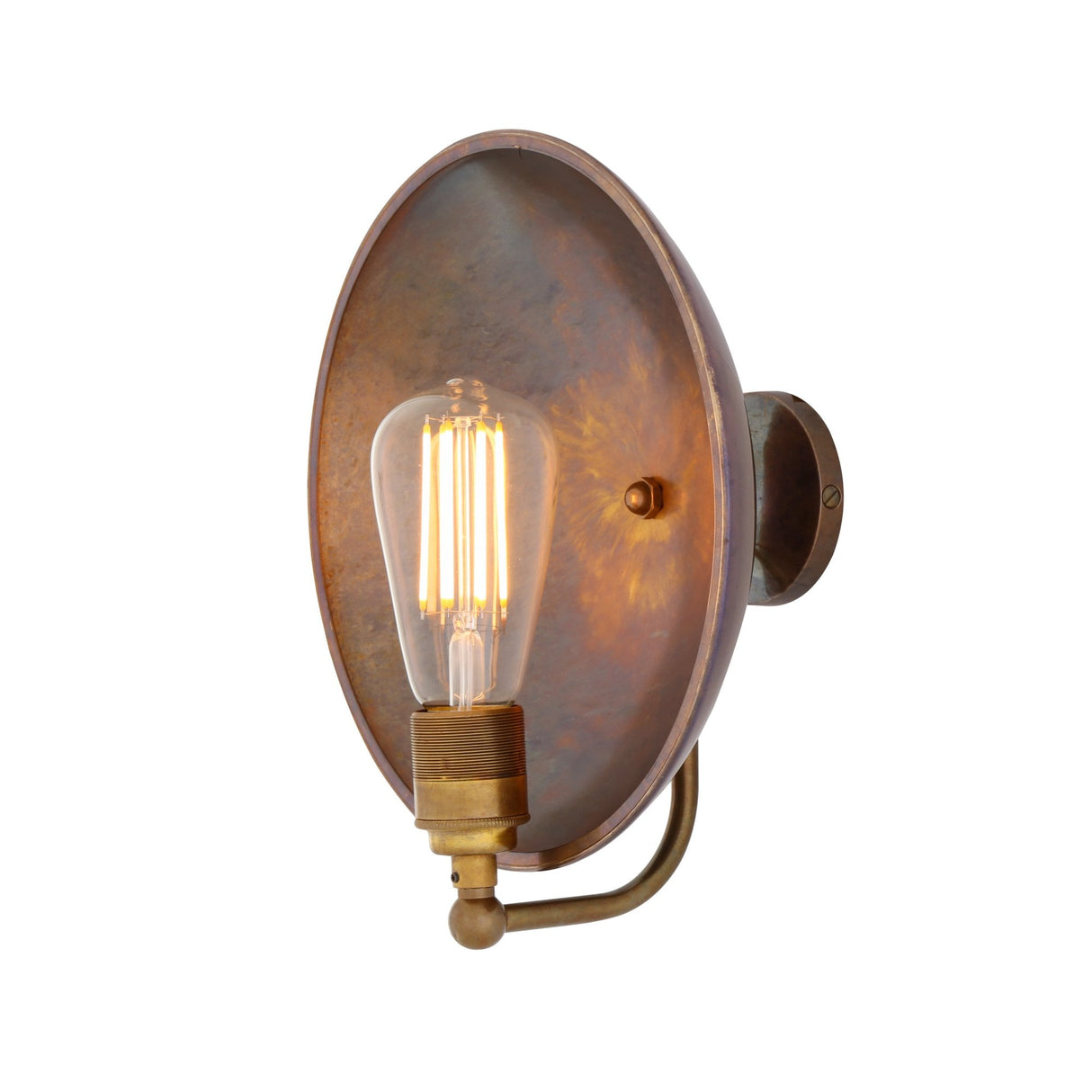 Chulainn Brass Gong Dish Wall Light