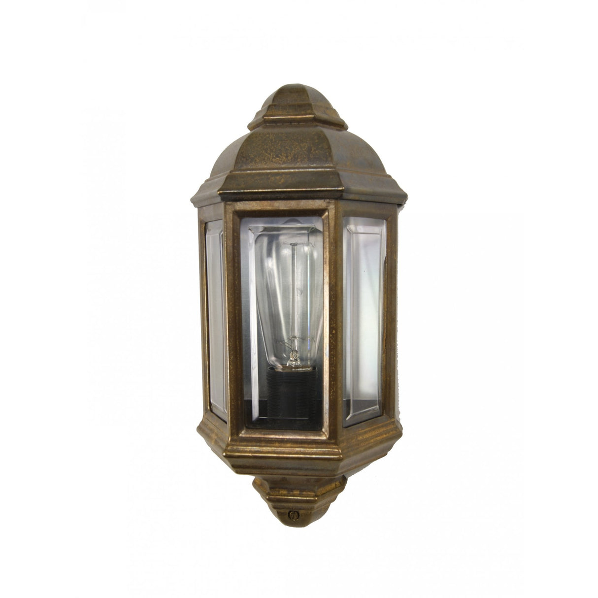 Brent Brass Garden Wall Lantern - Antique Finish