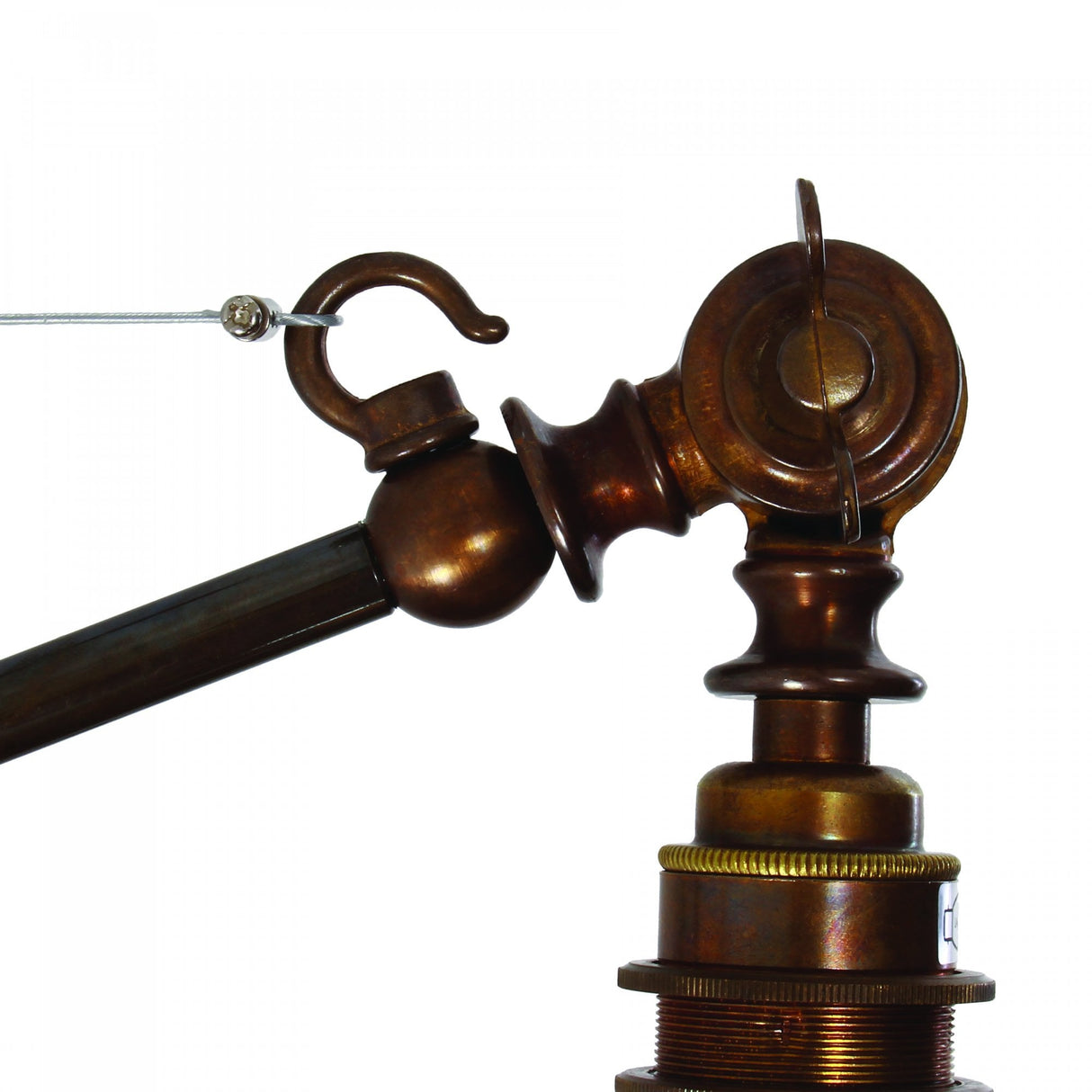 Nyx Adjustable Coolie Glass Wall Sconce in Antique Brass