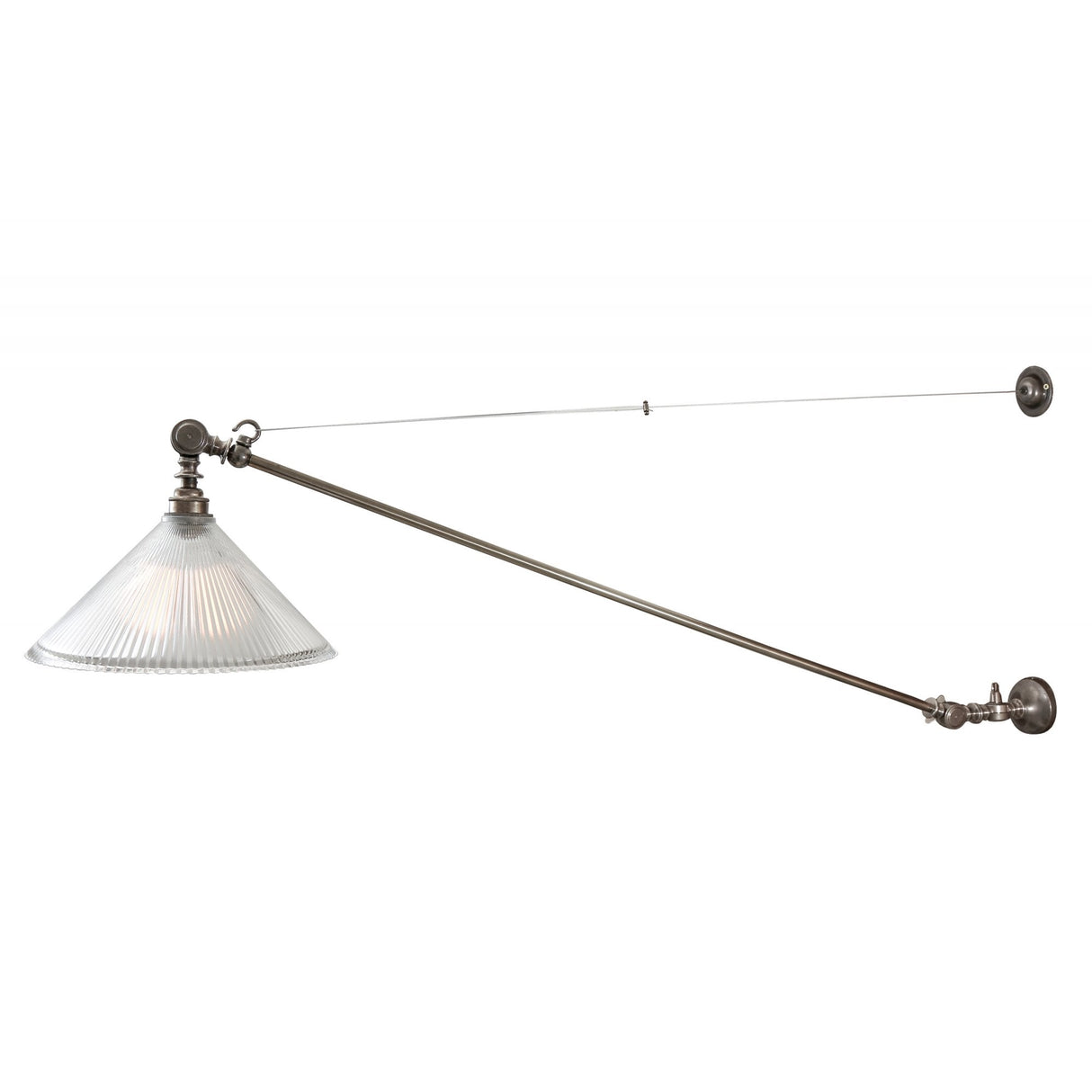 Nyx Adjustable Coolie Glass Wall Sconce in Antique Brass