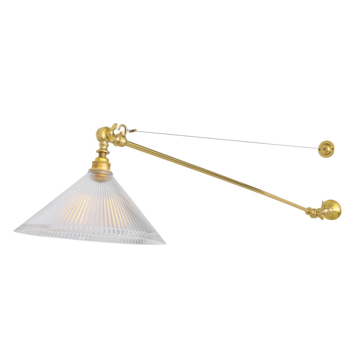 Nyx Adjustable Coolie Glass Wall Sconce in Antique Brass