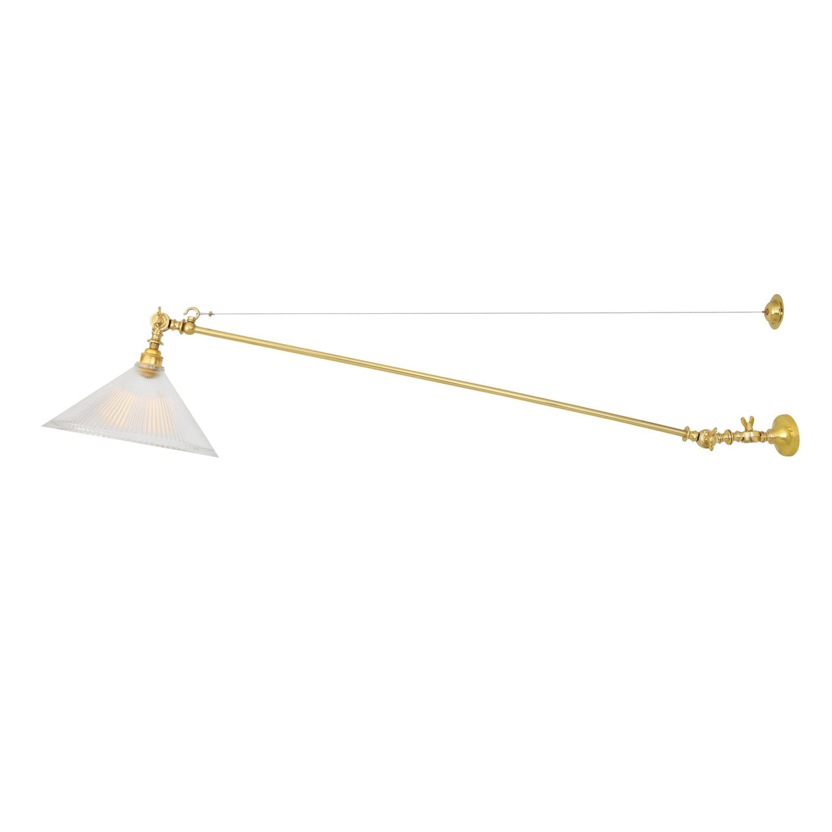 Nyx Adjustable Coolie Glass Wall Sconce in Antique Brass