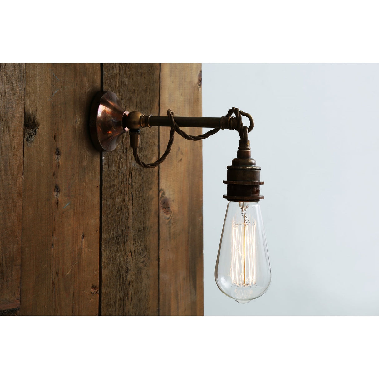 Antique Brass Rehau Industrial Wall Light