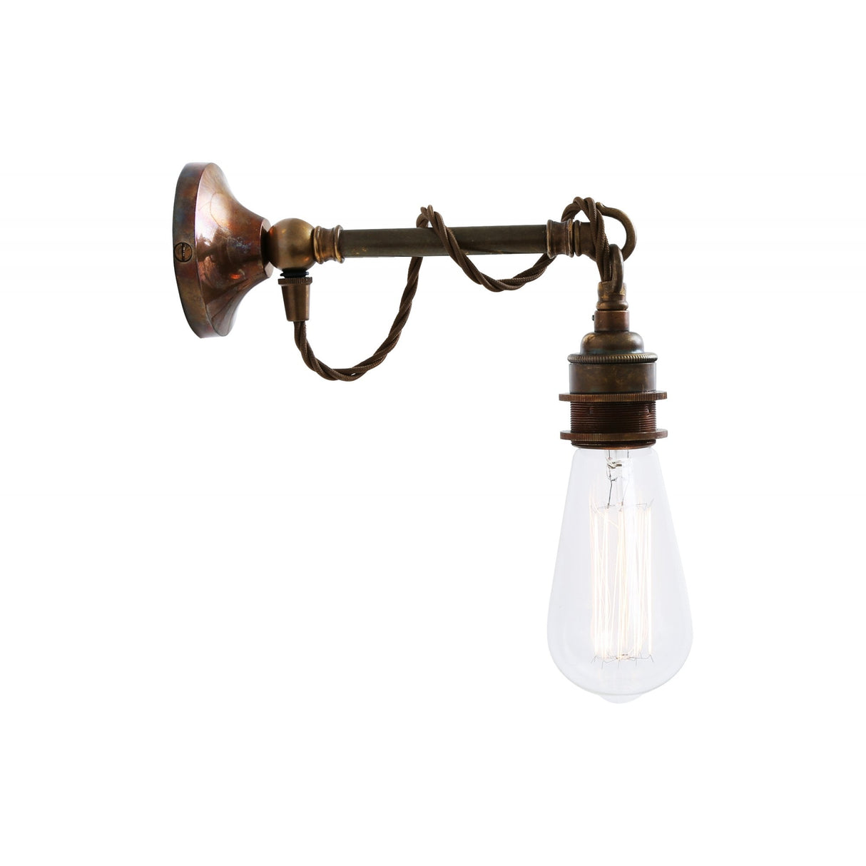 Antique Brass Rehau Industrial Wall Light