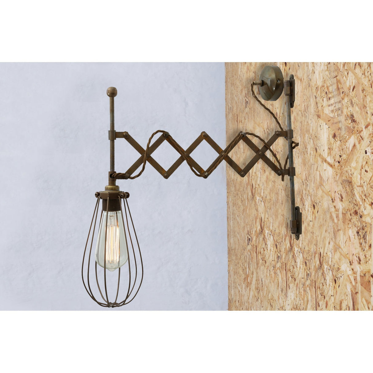 Antique Brass & Bronze Cage Wall Sconce