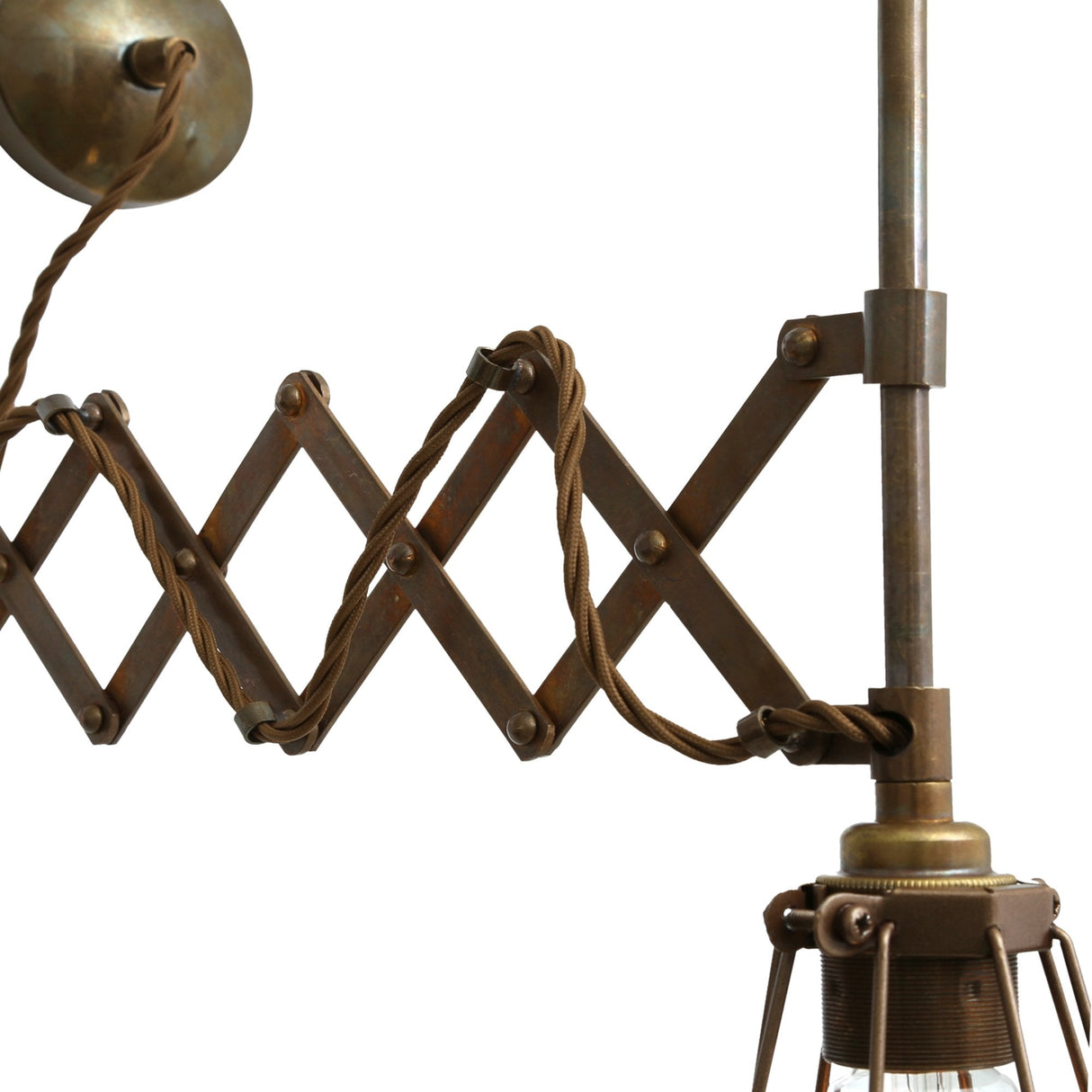 Antique Brass & Bronze Cage Wall Sconce