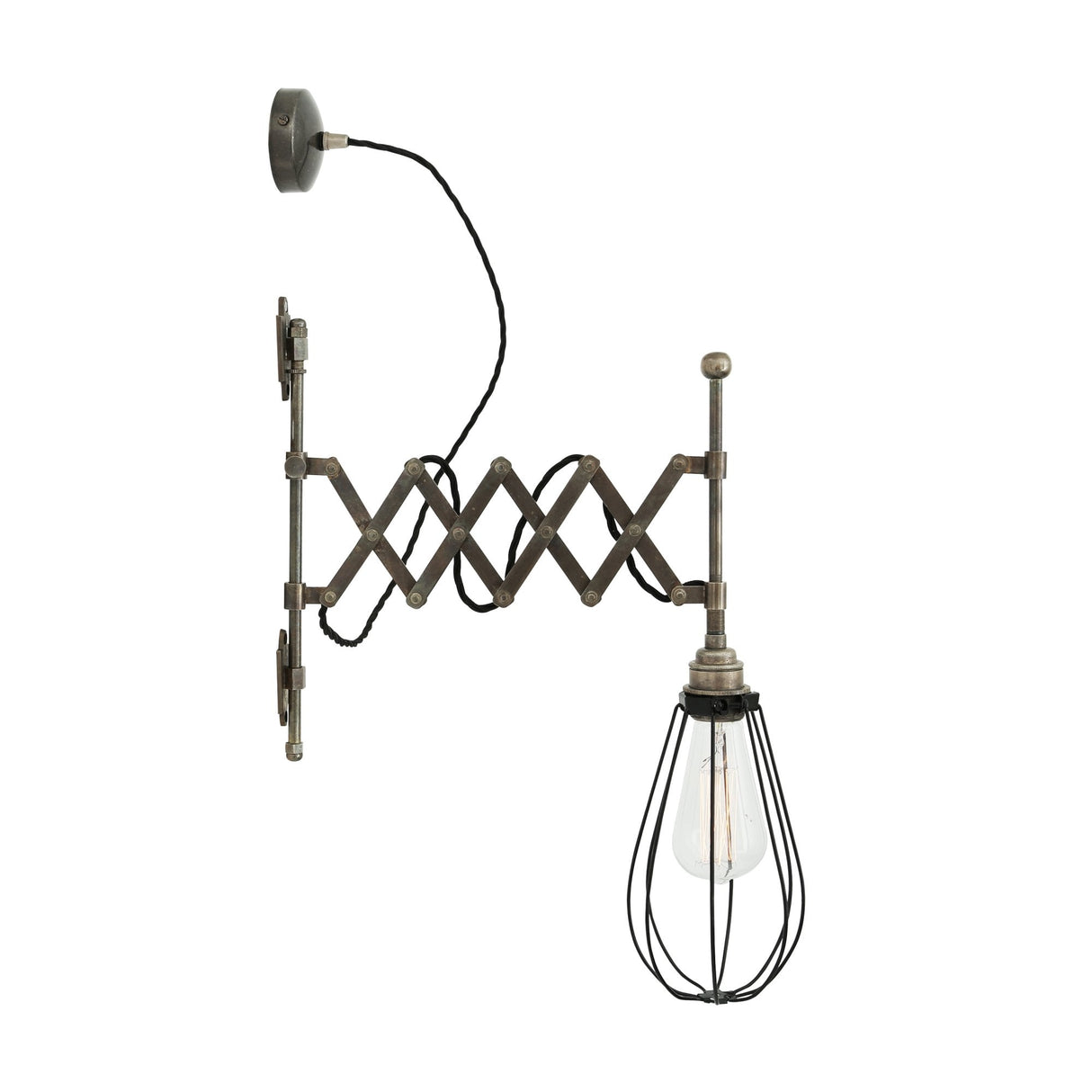 Antique Brass & Bronze Cage Wall Sconce