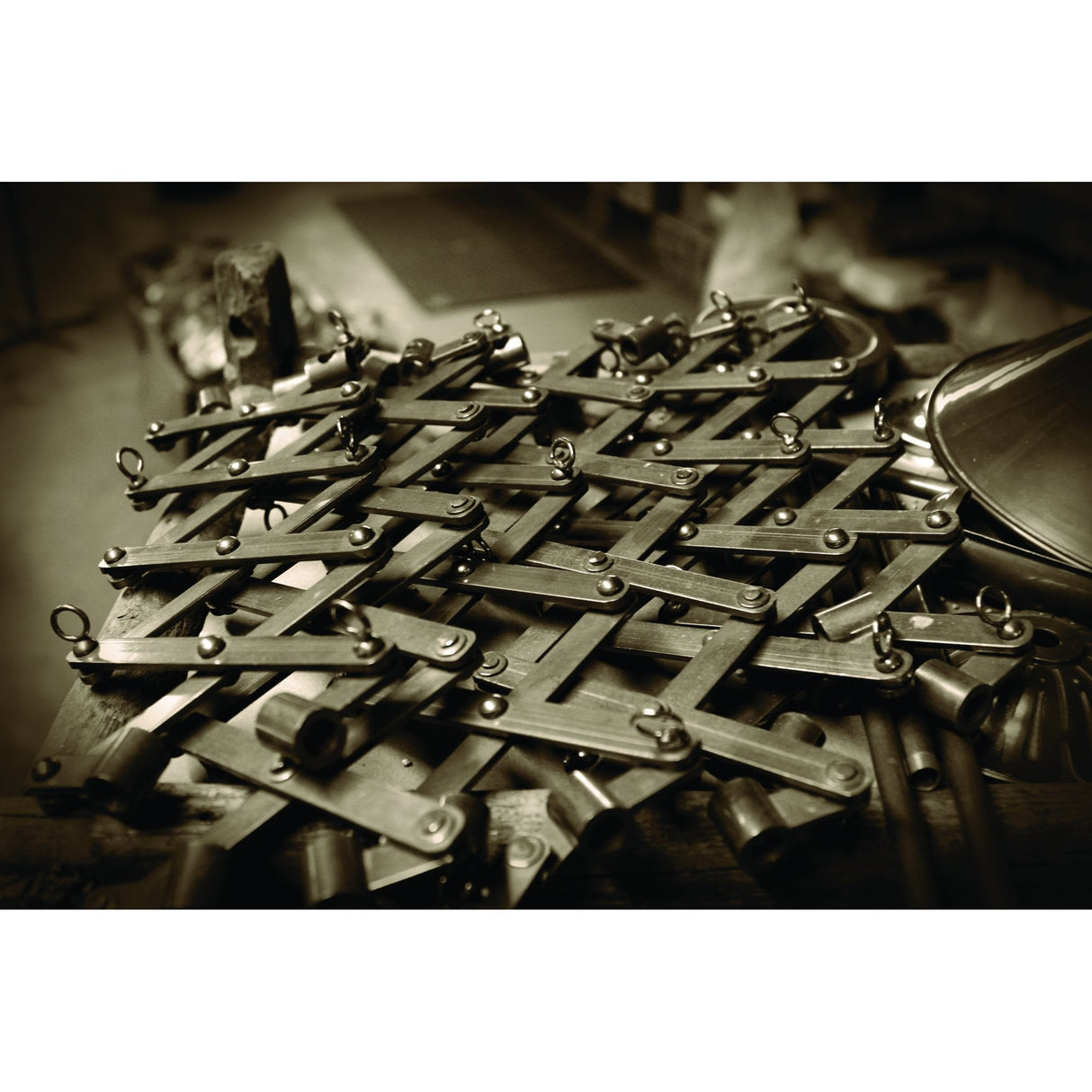 Antique Brass & Bronze Cage Wall Sconce