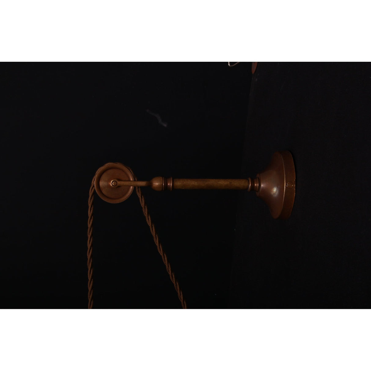 Antique Brass Industrial Pulley Wall Light with Coolie Shade