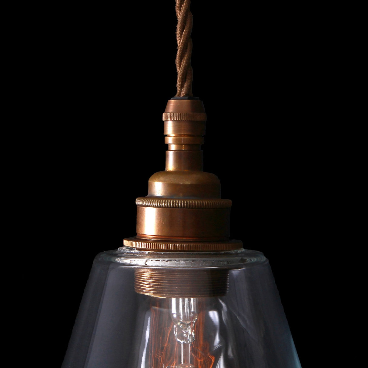 Antique Brass Industrial Pulley Wall Light with Coolie Shade