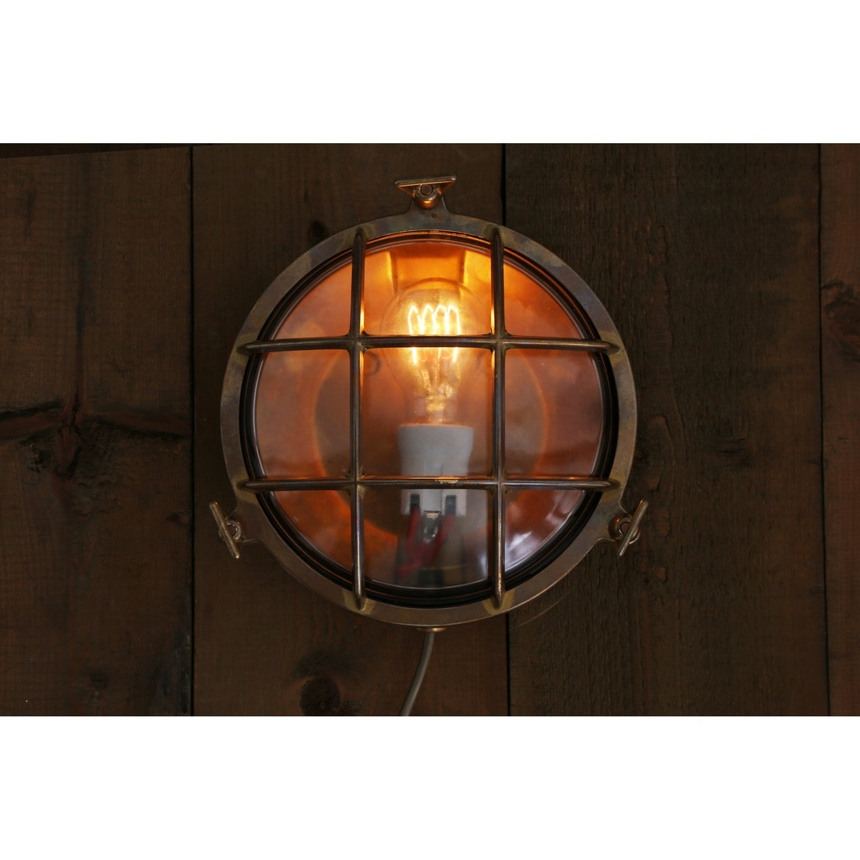 Adoo Marine Nautical Wall or Ceiling Light in Antique Brass, 21cm Round