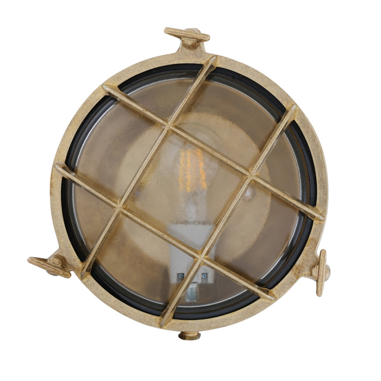 Adoo Marine Nautical Wall or Ceiling Light in Antique Brass, 21cm Round