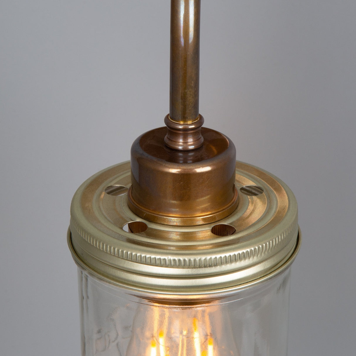 Vintage-Inspired Mason Jar Wall Sconce, Antique Brass Finish