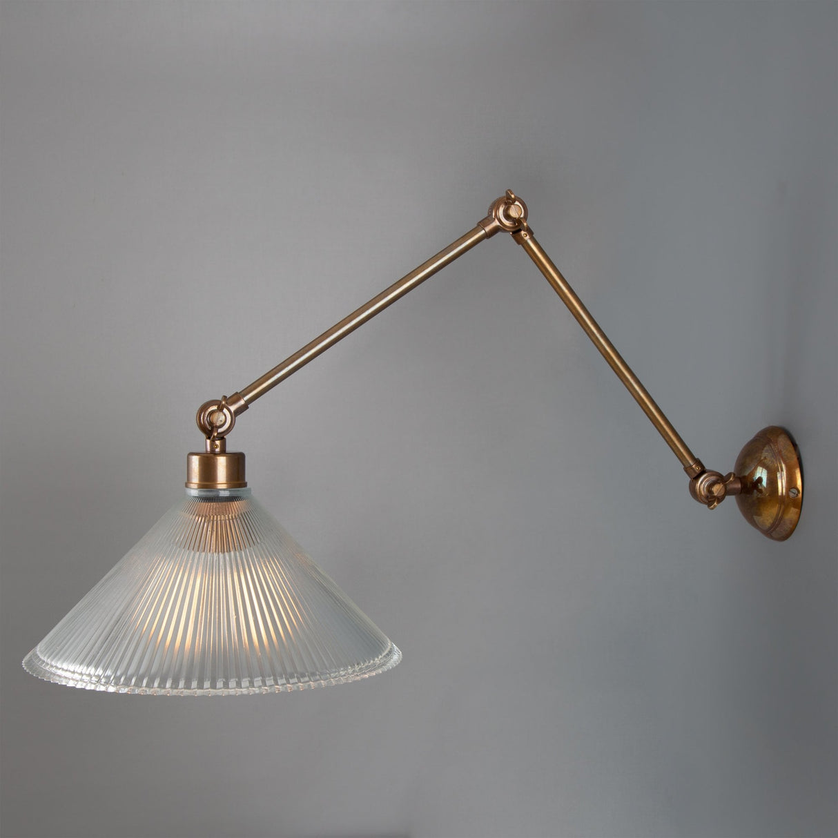 Vintage Brass Adjustable Swing Arm Wall Light