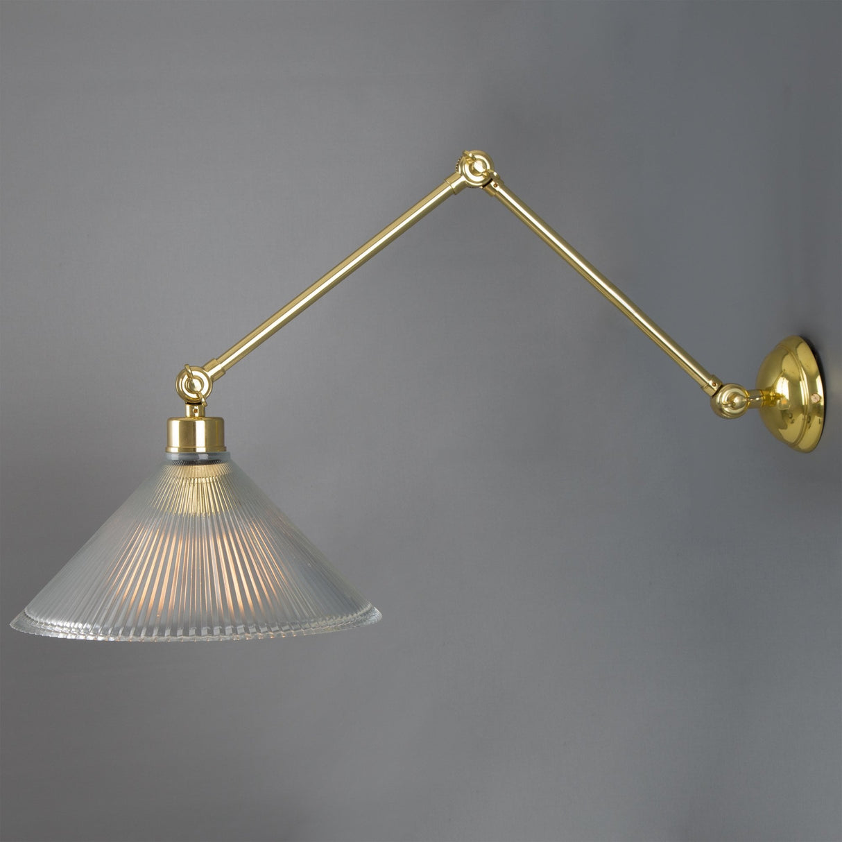 Vintage Brass Adjustable Swing Arm Wall Light