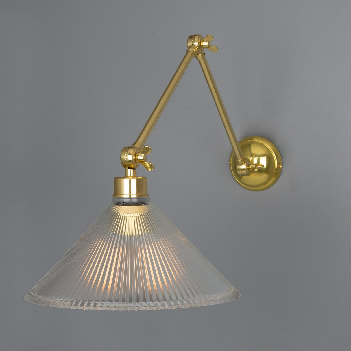 Vintage Brass Adjustable Swing Arm Wall Light