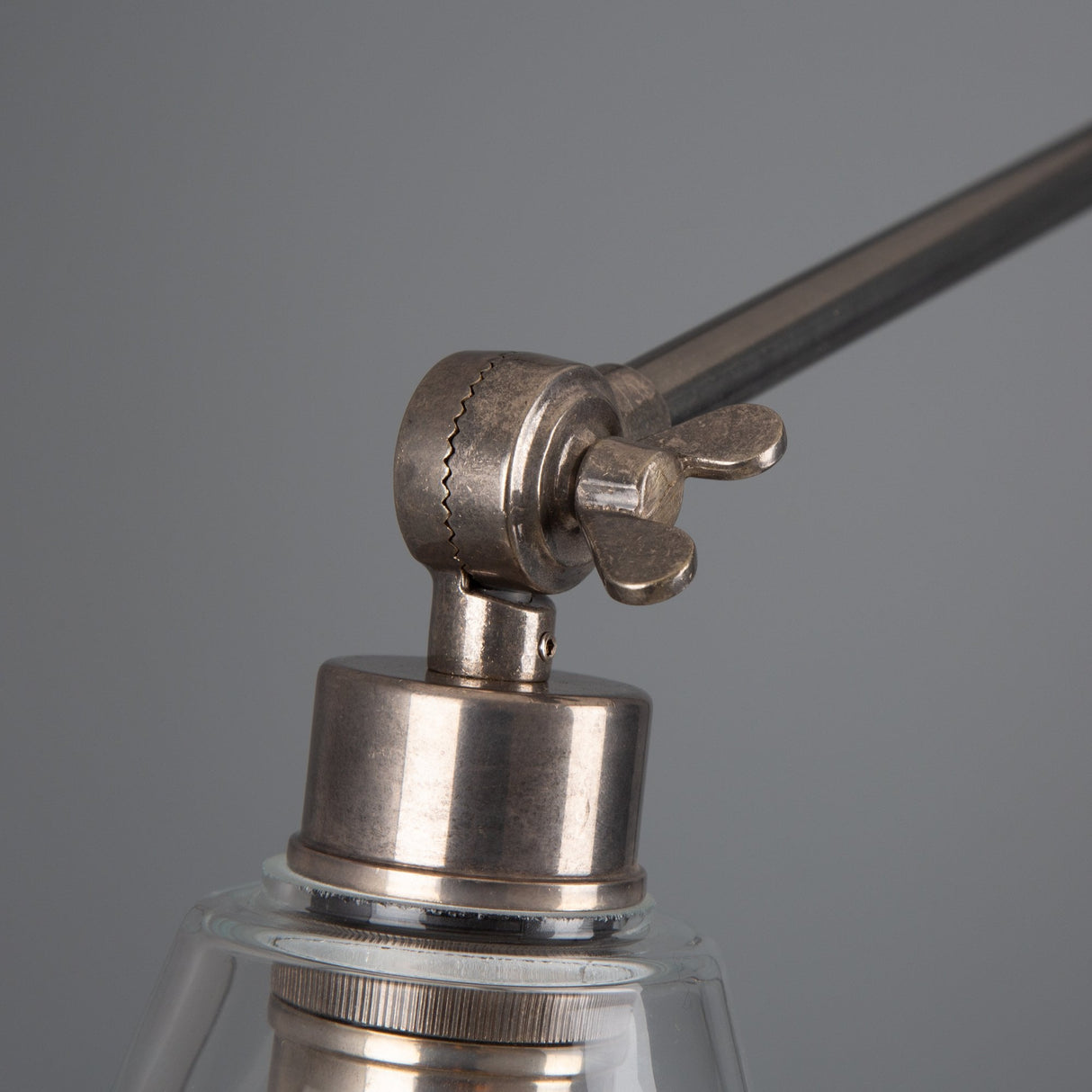 Lyx Art Deco Brass Wall Light with Adjustable Glass Shade