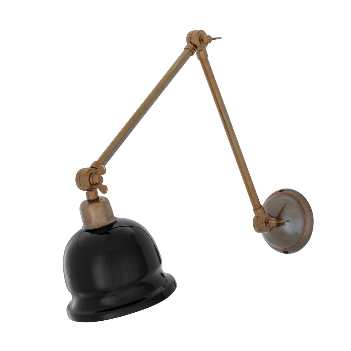 Nico Adjustable Picture Light in Antique and Polished Brass