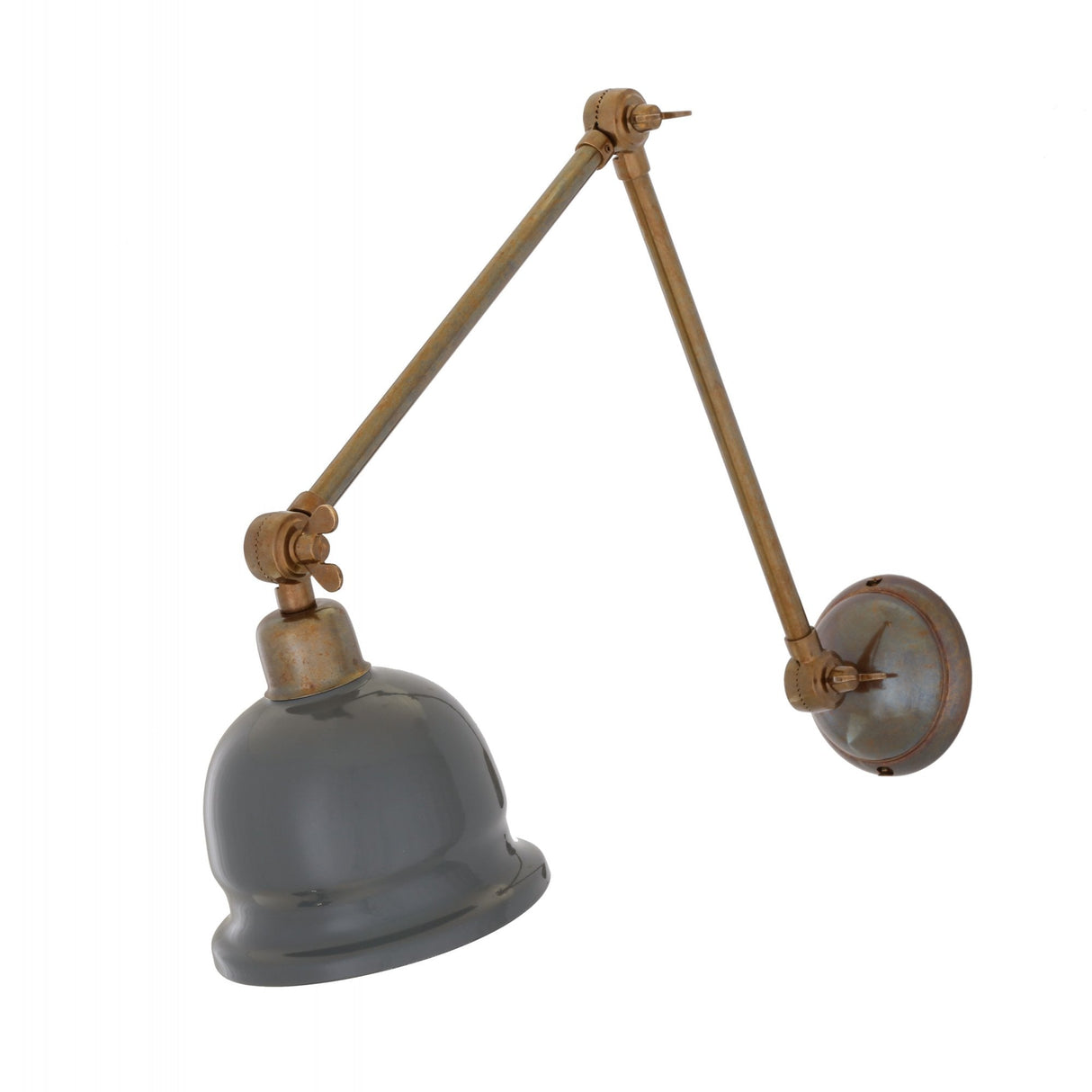 Nico Adjustable Picture Light in Antique and Polished Brass