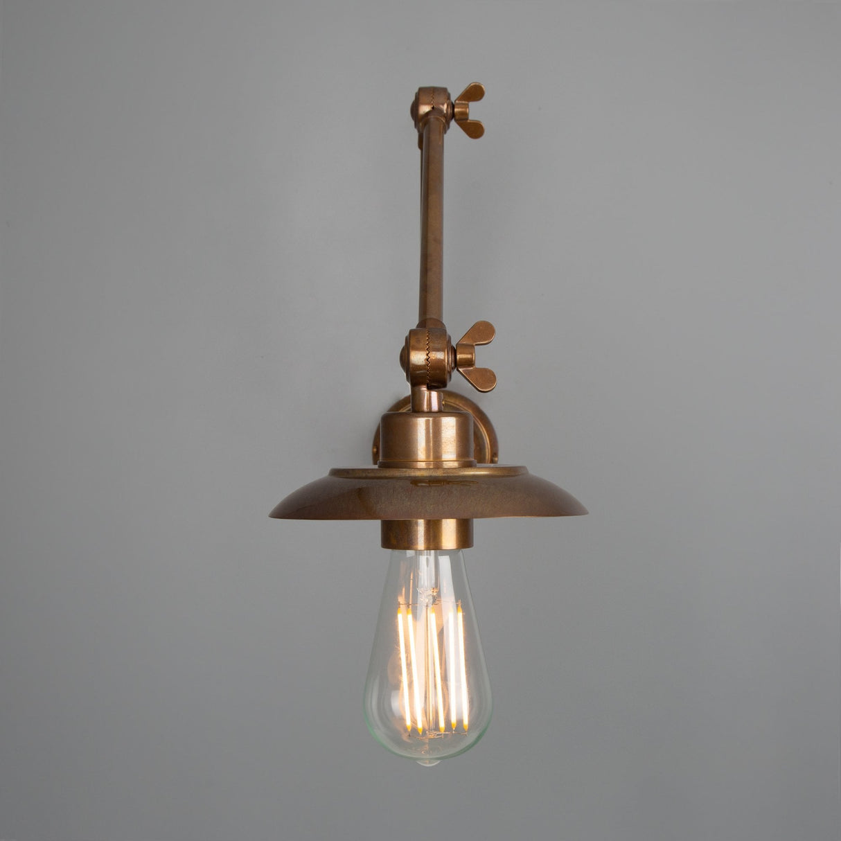 Vintage Brass Reznor Adjustable Wall Lamp