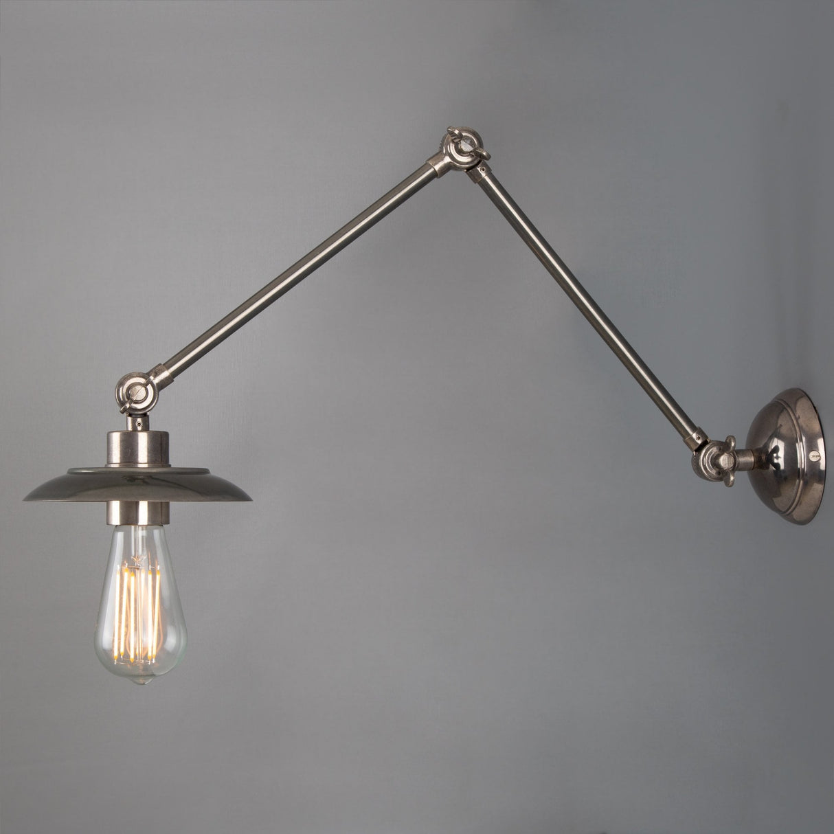 Vintage Brass Reznor Adjustable Wall Lamp