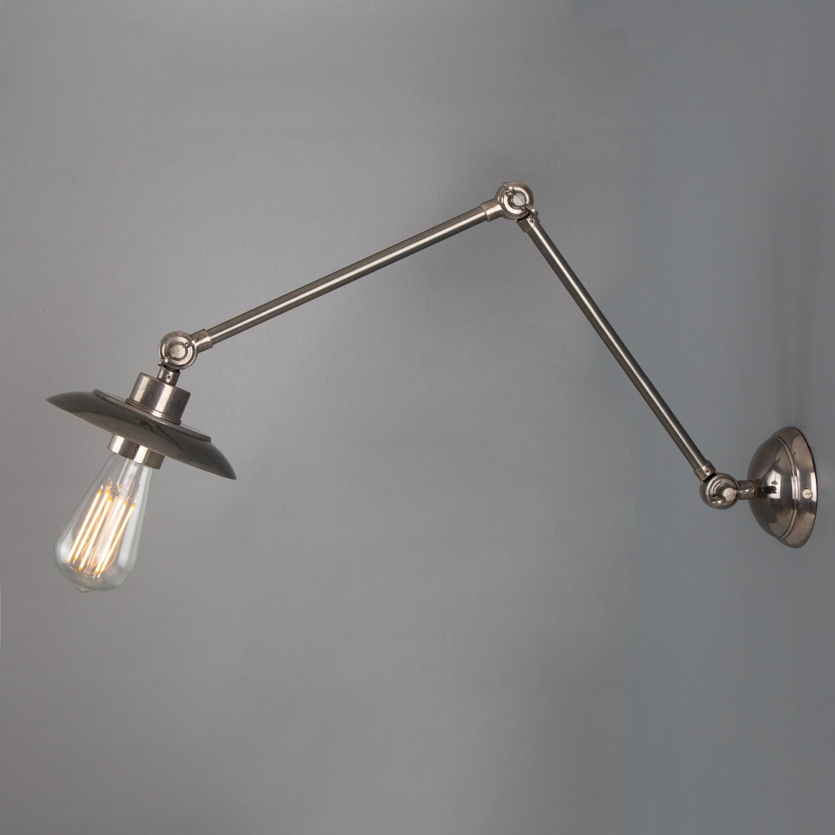 Vintage Brass Reznor Adjustable Wall Lamp