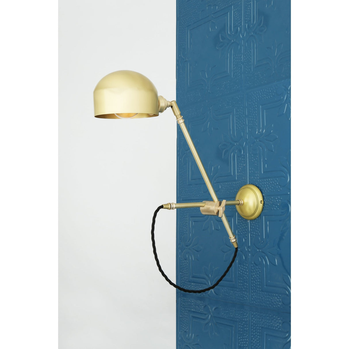 Bogota Artistic Swing Arm Wall Light in Satin Brass