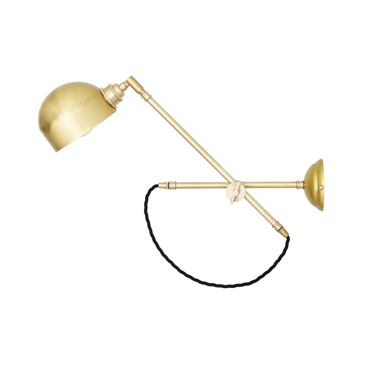 Bogota Artistic Swing Arm Wall Light in Satin Brass