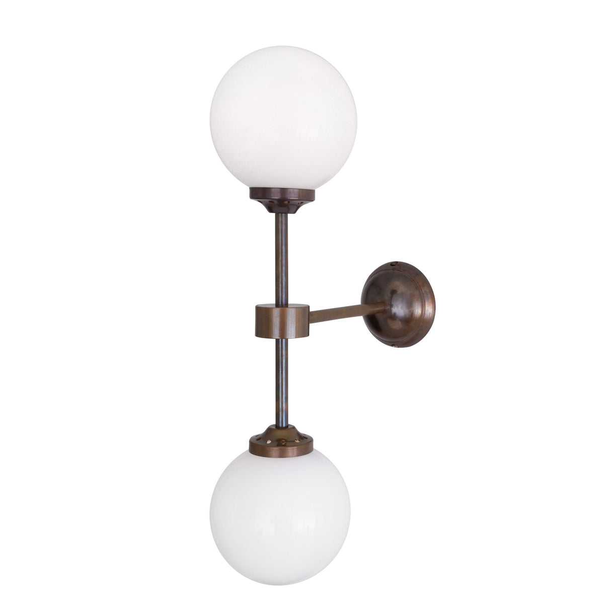 Antique Brass Elegance: Yaounde Double Globe Wall Light