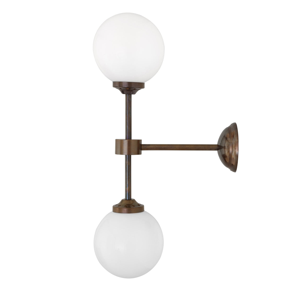 Antique Brass Elegance: Yaounde Double Globe Wall Light