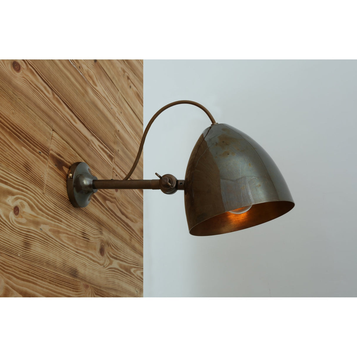Antique Brass Quito Cone Adjustable Wall Light