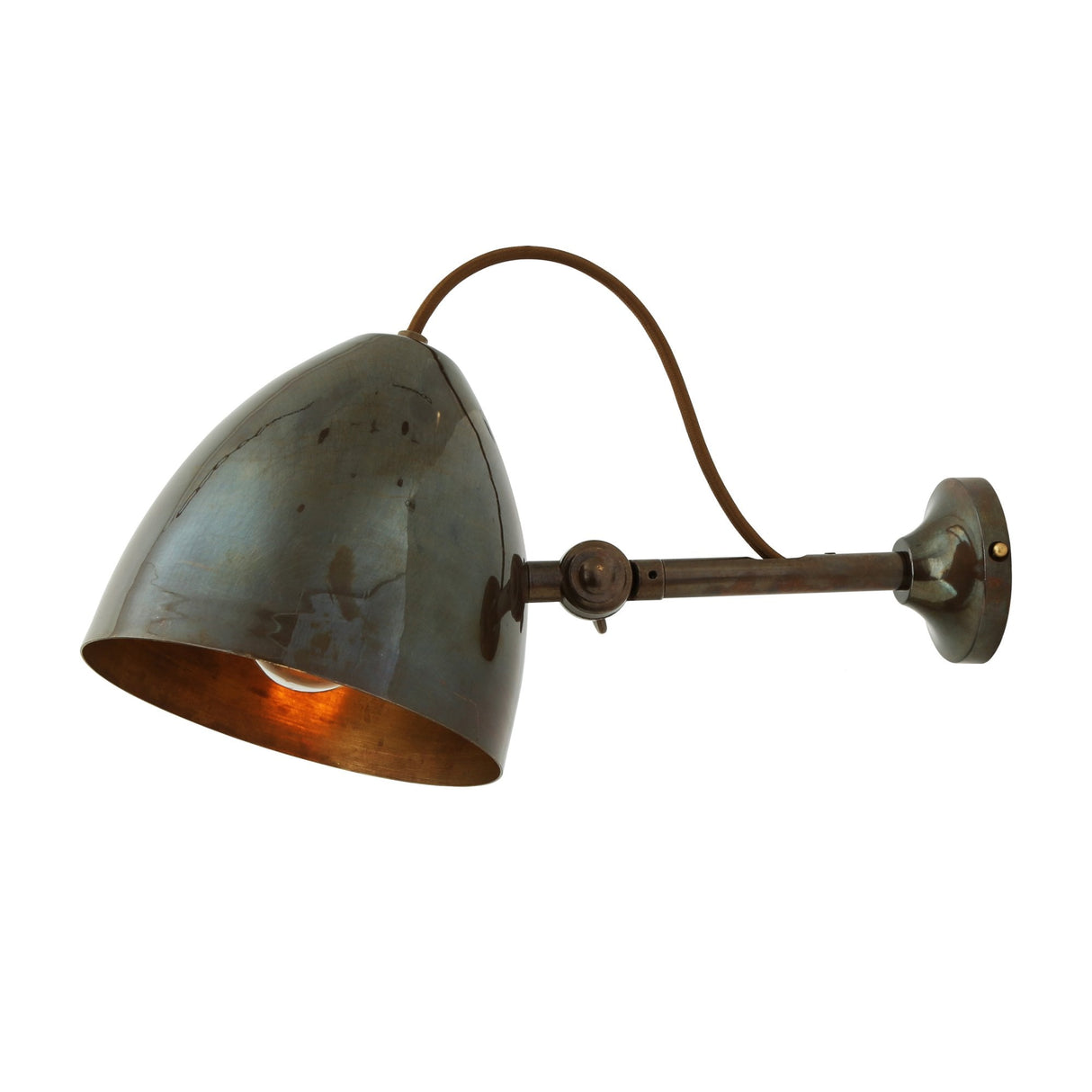 Antique Brass Quito Cone Adjustable Wall Light