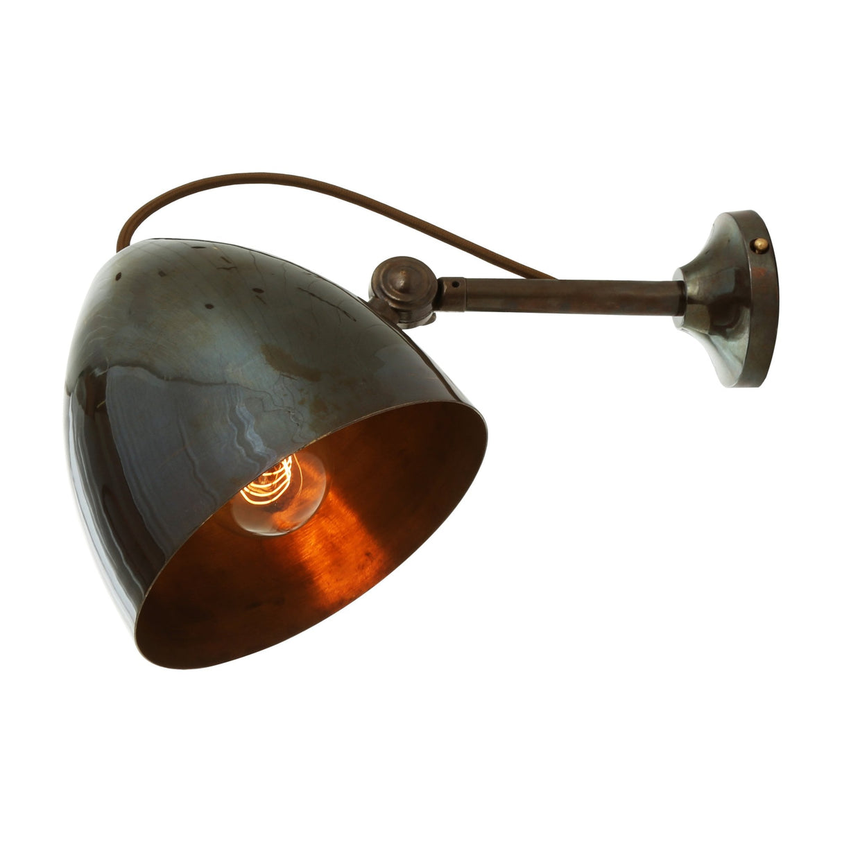 Antique Brass Quito Cone Adjustable Wall Light