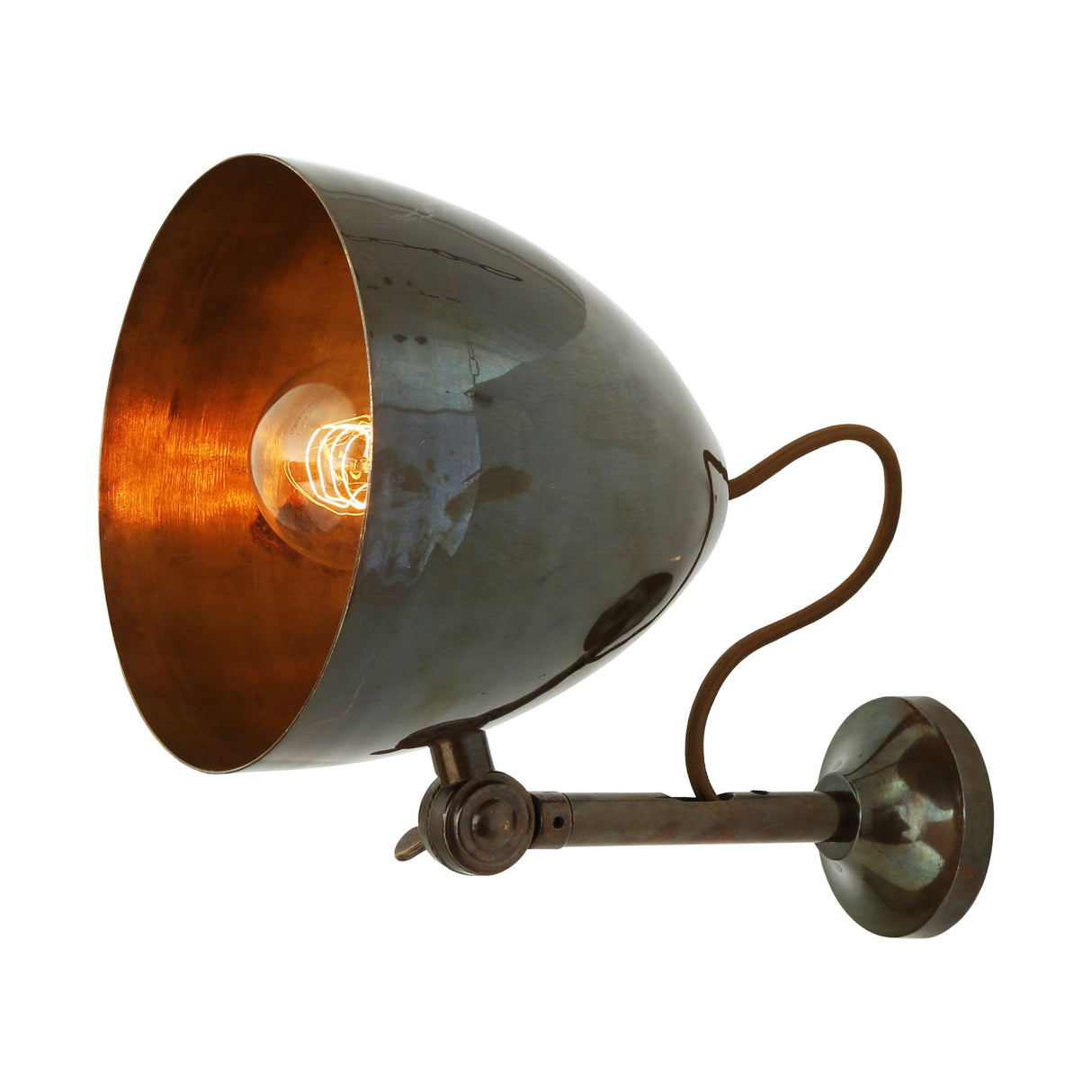 Antique Brass Quito Cone Adjustable Wall Light