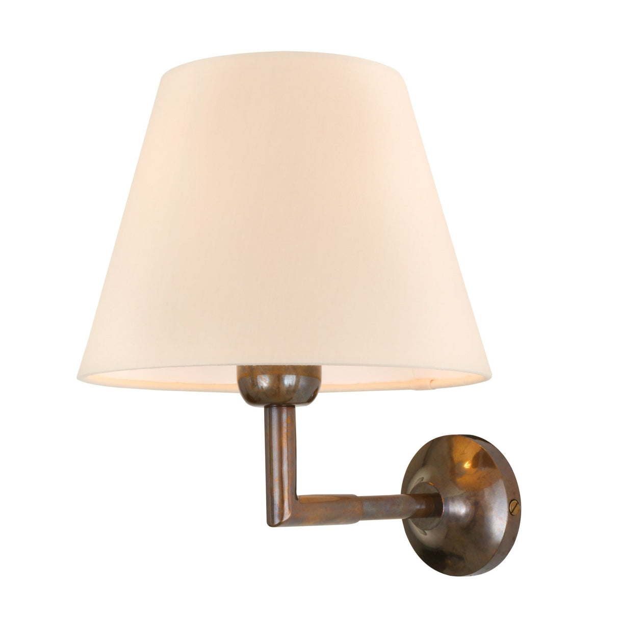 Kilkee Elegant Brass and White Shade Wall Sconce