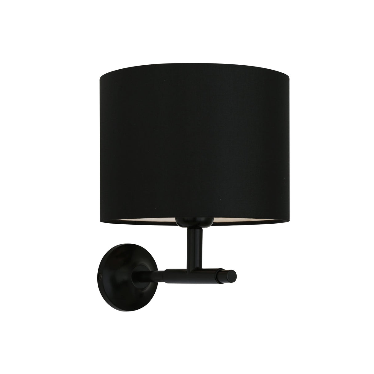 Elegant Bangor Black Brass Wall Lamp with Drum Shade