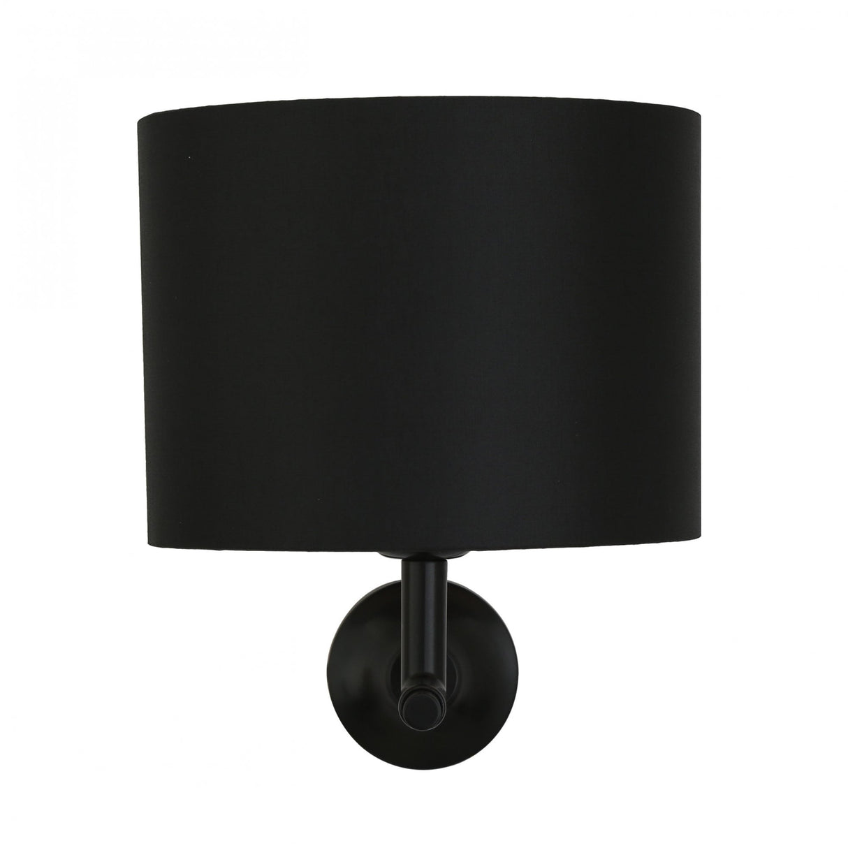 Elegant Bangor Black Brass Wall Lamp with Drum Shade
