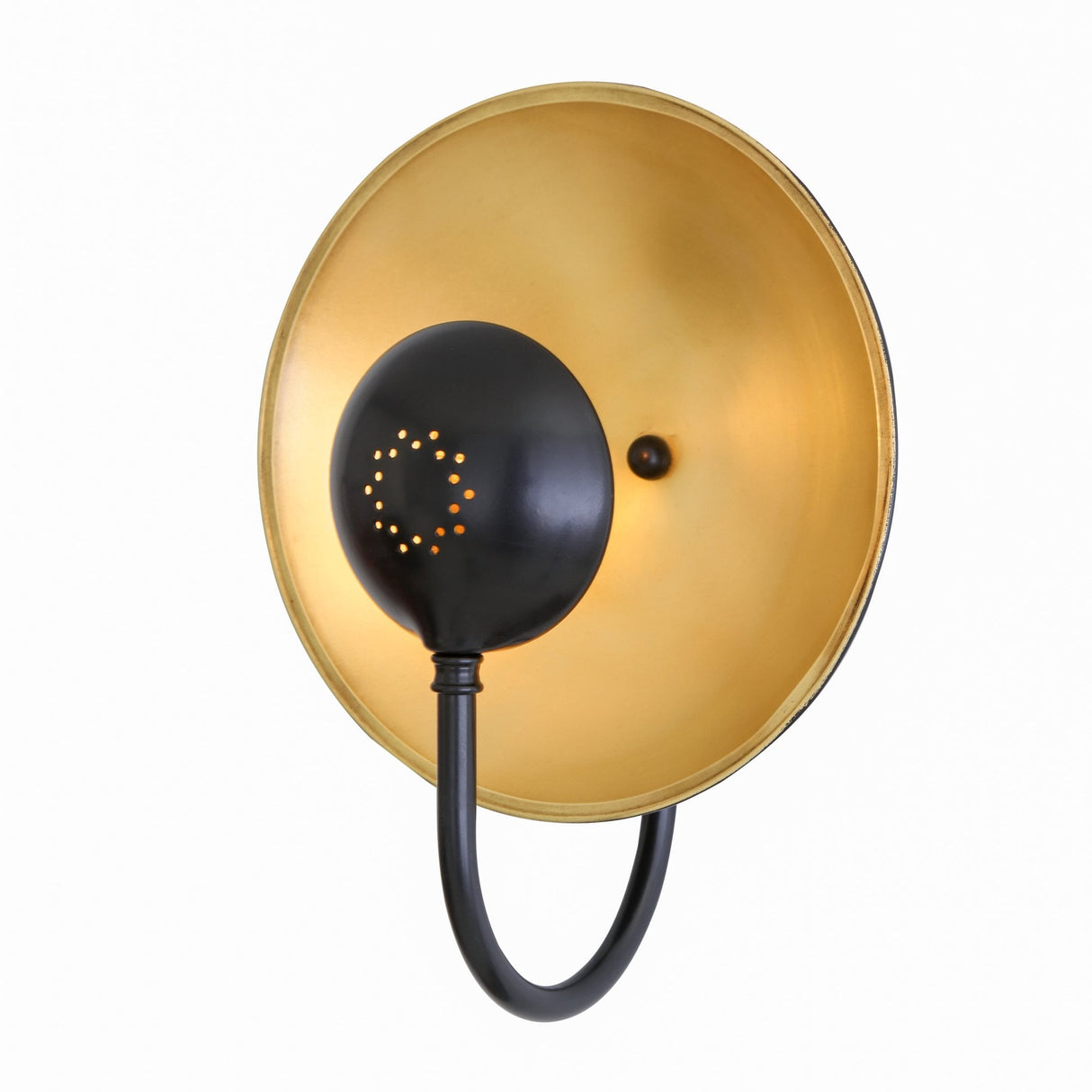 Orebro Dual-Tone Wall Light: Contemporary Black & Brass Finish